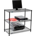 Global Equipment Nexel     3-Shelf Black Wire Shelf Printer Stand, 36"W x 18"D x 34"H 695359BK